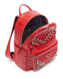 Stark Men's Stud Medium Backpack, Ruby Red