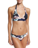 Floral-Print Banded Swim Bottom