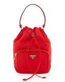 Tessuto Mini Bucket Crossbody Bag, Red (Rosso)