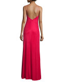 Sleeveless Halter Keyhole Gown 