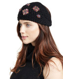 Embellished Wool Snowdrop Headband, Black/Purple