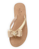 ida bow thong sandal, gold
