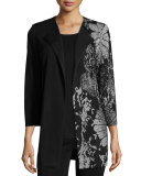 Hint of Floral Long Half-Print Jacket 