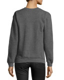 Embellished Crewneck Sweatshirt, Gray