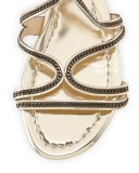 Nickel Chain Strappy Flat Sandal