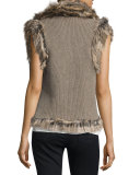 Pruce Reversible Faux-Fur Vest, Natural/Mushroom