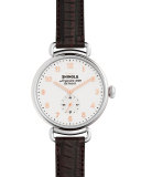 38mm Canfield Alligator Strap Watch, Oxblood/Rose Gold