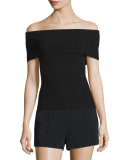 Del Belted Crepe Shorts, Black
