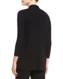 Chiffon-Trim 3/4-Sleeve Cardigan, Plus Size  