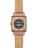 The Cass 28mm Alligator Strap Watch with Diamonds, Terra Cotta