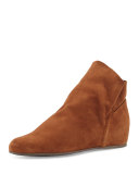 Sprite Slouchy Suede Wedge Bootie, Walnut
