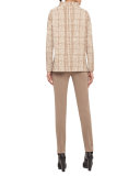 Mara Skinny Stretch-Knit Pants, Camel