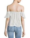 Lucille Off-The-Shoulder Blouse, White