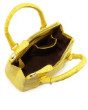 Mini Open-Top Crocodile Tote Bag, Yellow