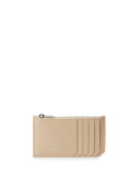 5 Fragments Leather Zip Pouch, Beige