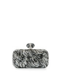 New Soap Dish Crystal Evening Clutch Bag, Silver Night/Multi