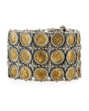 Silver & Bronze Wide Coin Bracelet 