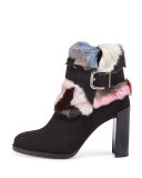 Gofurit Mink-Trim Ankle Boot, Fiesta
