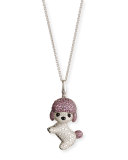 Wang Wang Toy Poodle Pendant Necklace with White Diamonds
