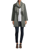 Coated Cotton Jacket W/Stand Collar