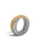 18K & Sterling Silver Crossover Chain Ring