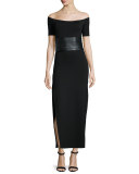 Off-The-Shoulder Maxi Dress, Black