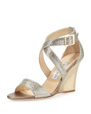Fearne Glitter Crisscross Wedge Sandal