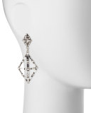 Proxima Baguette Crystal Drop Earrings, Silver