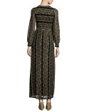 Moroccan Metallic Lace Gown, Gold