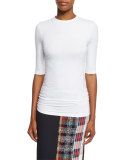 Half-Sleeve Fitted T-Shirt, Optic White