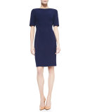 Claire Boat-Neck Dress, Navy