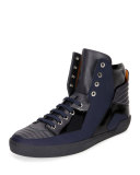 Etman Rubberized Leather High-Top Sneaker