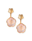 Bon Ton Pink Quartz Flower Jacket Earrings in 18K Rose Gold