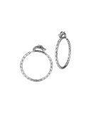 Naga Medium Silver Hoop Earrings with Full Closure