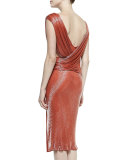 Draped Sequin Crossover Dress