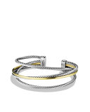 Crossover Three-Row Cuff with Gold