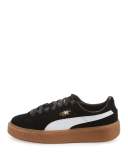 Basket Suede Platform Creeper, Black/White