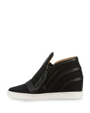 Soma Hidden-Wedge High-Top Sneaker, Black