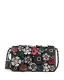 Dinky Tea Rose Crossbody Bag, Black/Multi
