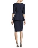 Lola Ponte Peplum Cocktail Dress, Blue