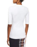 Half-Sleeve Fitted T-Shirt, Optic White