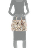 Rogue Exotic Tea Rose Satchel Bag, Old Brass/Chalk