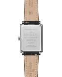 Shirley 32mm Alligator Strap Watch with Diamonds, Black/Silver