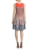 Fiore Sleeveless Printed Twirl Dress, Multi