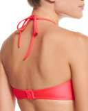 Shimmer DD U Tube Bikini Top, Neon Red