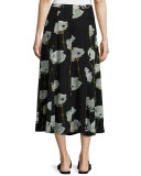 Carissa Pressed Peonies Maxi Skirt, Multi Pattern