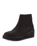 Chelsea Nubuck Wedge Bootie, Black