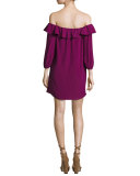 Joanna Off-the-Shoulder Crepe Dress