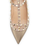 Rockstud Caged Ballerina Flat, Sasso/Poudre