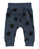 Sammy Star-Print Track Pants, Blue, Size 12-24 Months